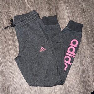 Adidas Women’s Charcoal and Pink Joggers